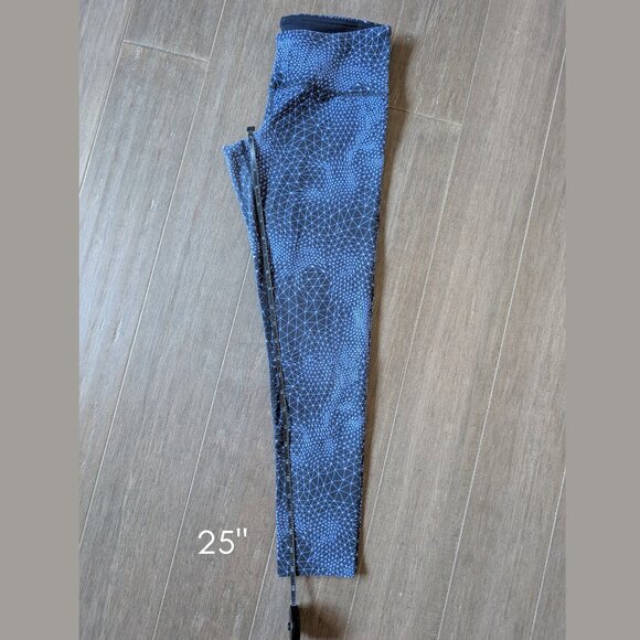 Tuff Athletics Cropped Leggings, Blue Burst Pattern, Sz S - Picture 9 of 11